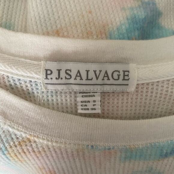 PJ Salvage sz S tye die water color waffle knit sweater - Picture 9 of 9